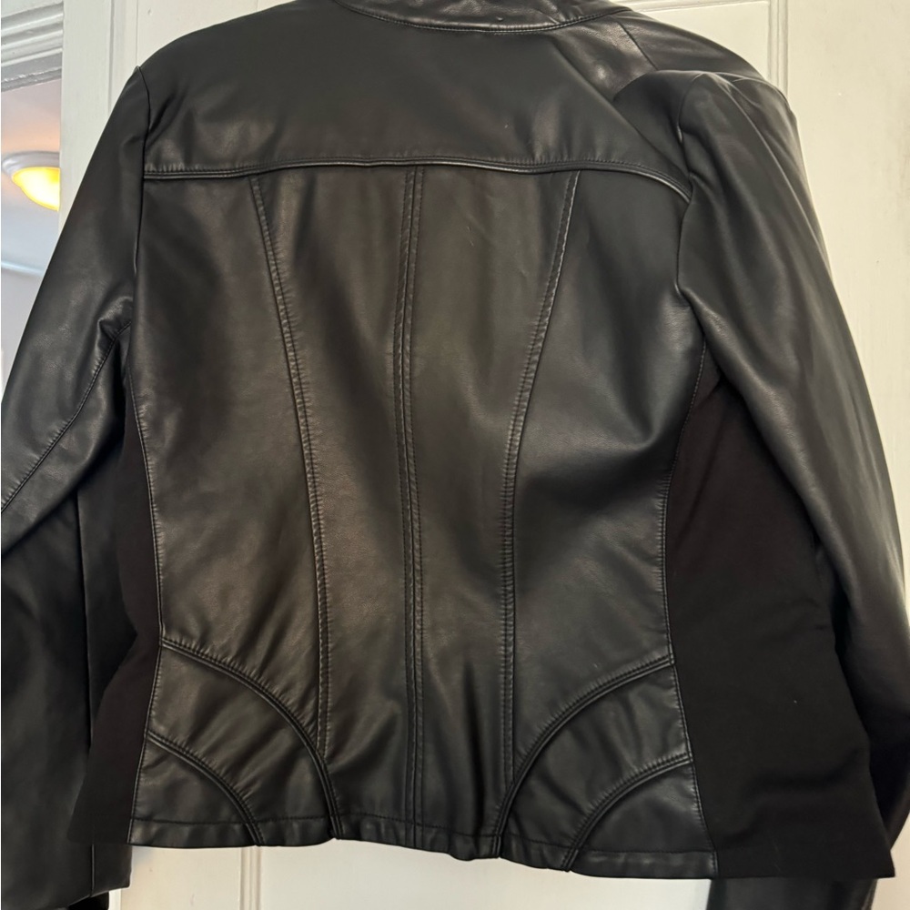 Guess Black leather biker Jacket .